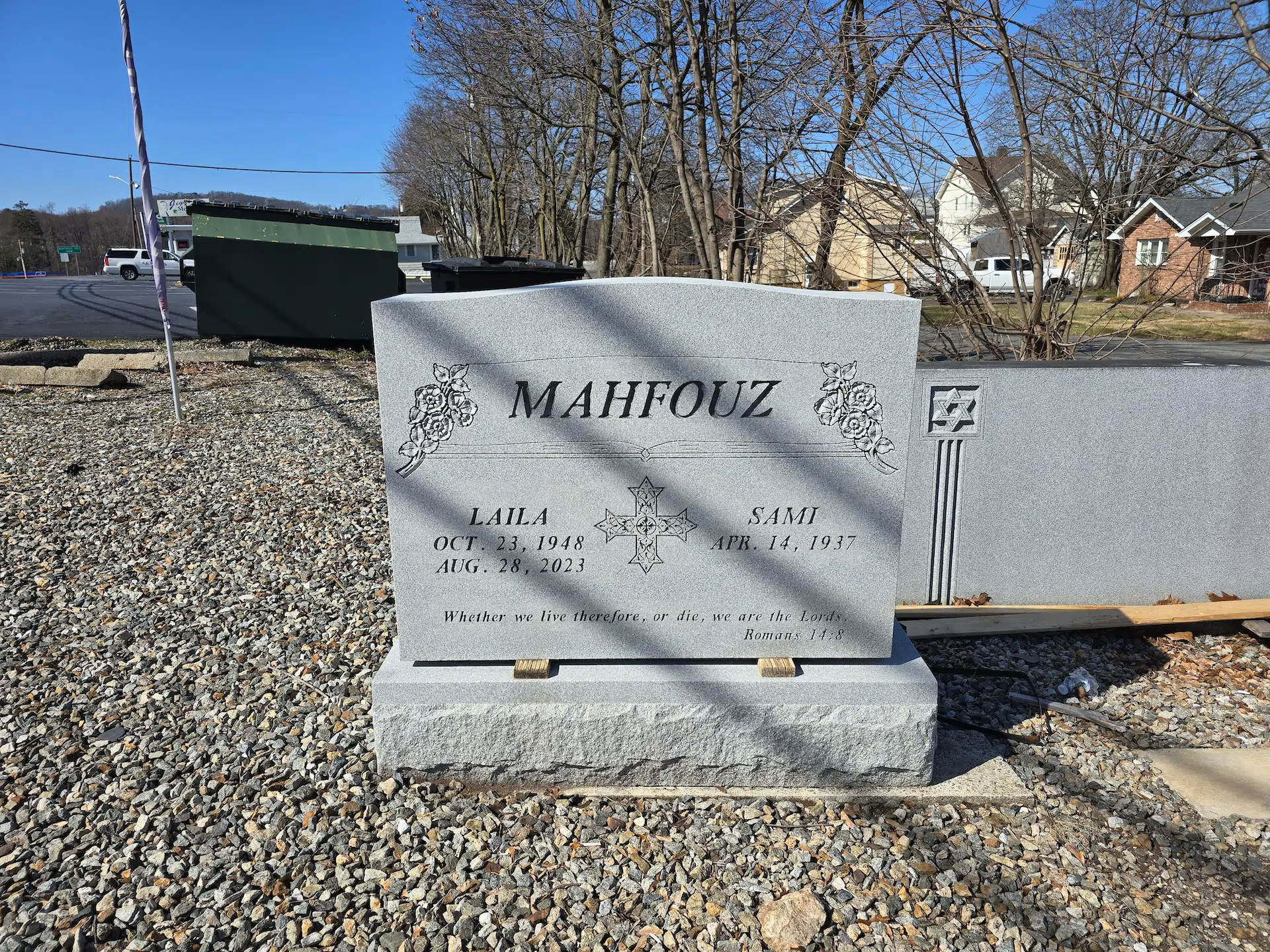 Granite Upright Headstone hand-carved by Granite Upright Memorials in NJ — image 1